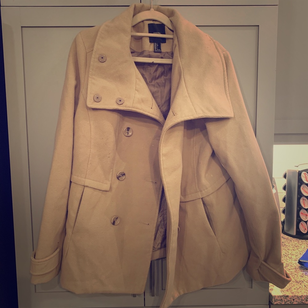 Beige pea coat